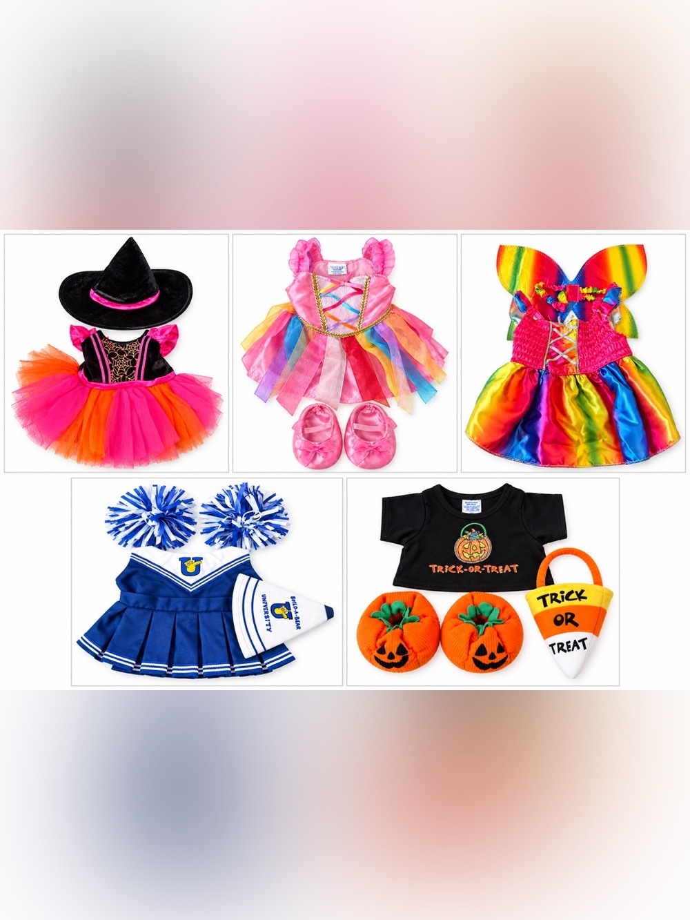 Build-A-Bear costume Halloween-witch, ballerina. Cheerleader, fairy and more